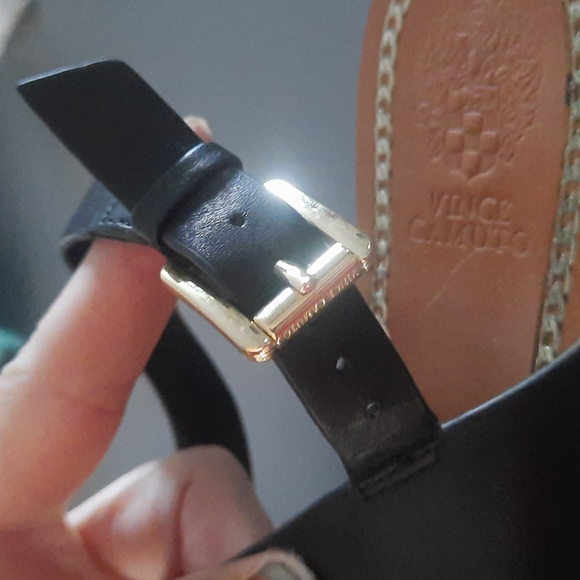 Vince Camuto genuine leather sandals size 7.5 cute chain detail - Picture 8 of 9